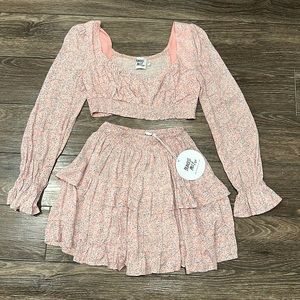 NWT. Princess Polly Skirt and Crop Top Set. Size 4 skirt and top.